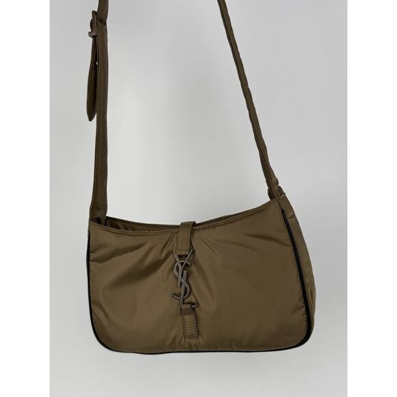 Saint Laurent Le 5 À 7 Hobo Bag Green Econyl Nylon with Bronze Hardware C-6 - Picture 15 of 16